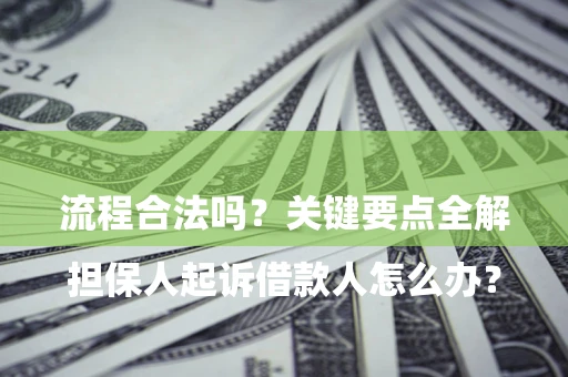 北京

担保人起诉借款人怎么办？流程合法吗？关键要点全解析